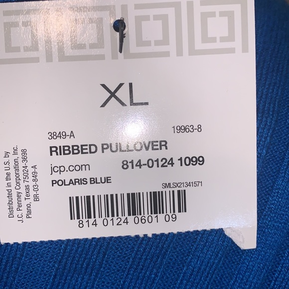Pull over ribbed sweater Liz Claiborne royal blue - Picture 6 of 6